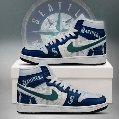 [FLASH SALE] NEW CUSTOMIZED MLB14 ST MARINERS AIR JORDAN SNEAKERS