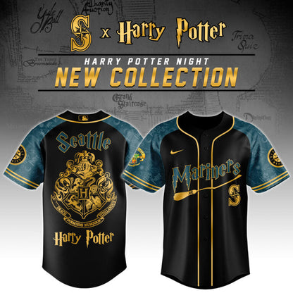 [FLASH SALE] NEW CUSTOMIZED MLB14 ST MARINERS x HARRY POTTER BASEBALL JERSEY & CAP