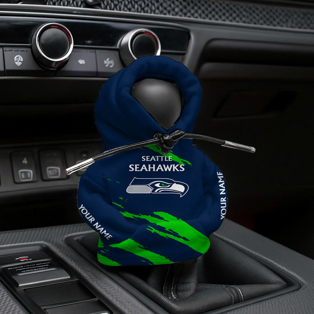 [SPECIAL OFFER] NEW CUSTOMIZED NFL06 SSH SEATTLE SEAHAWKS CAR HOODIE SHIFT KNOB COVER