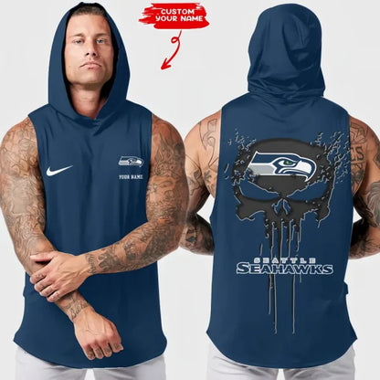 [SPECIAL OFFER] NEW CUSTOMIZED NFL06 SSH SEATTLE SEAHAWKS HOODED TANK TOP