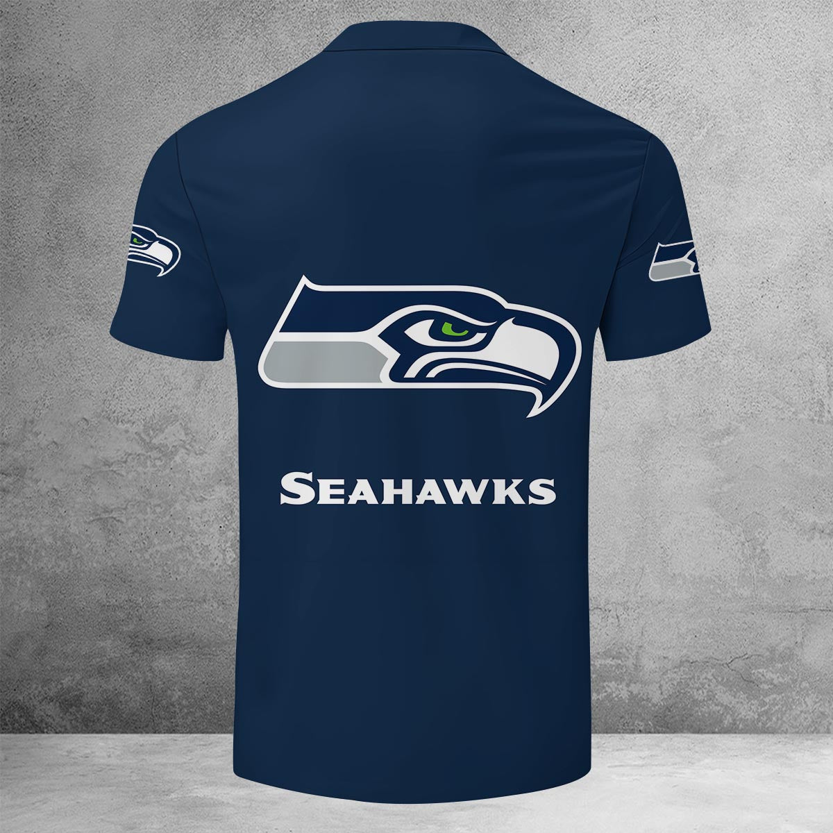 [SPECIAL OFFER] NEW CUSTOMIZED NFL06 SSH SEATTLE SEAHAWKS ZIP POLO SHIRT