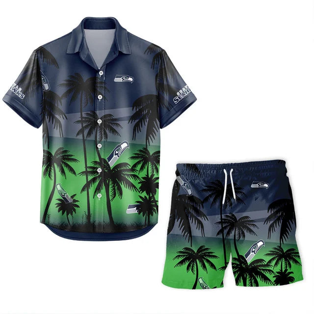 [SPECIAL OFFER] NEW CUSTOMIZED NFL06 SSH SEATTLE SEAHAWKS UNISEX HAWAIIAN SHIRT & SHORTS SET