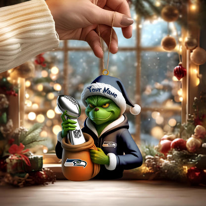 [SPECIAL OFFER] NEW CUSTOMIZED NFL06 SSH SEATTLE SEAHAWKS CHRISTMAS ACRYLIC ORNAMENT