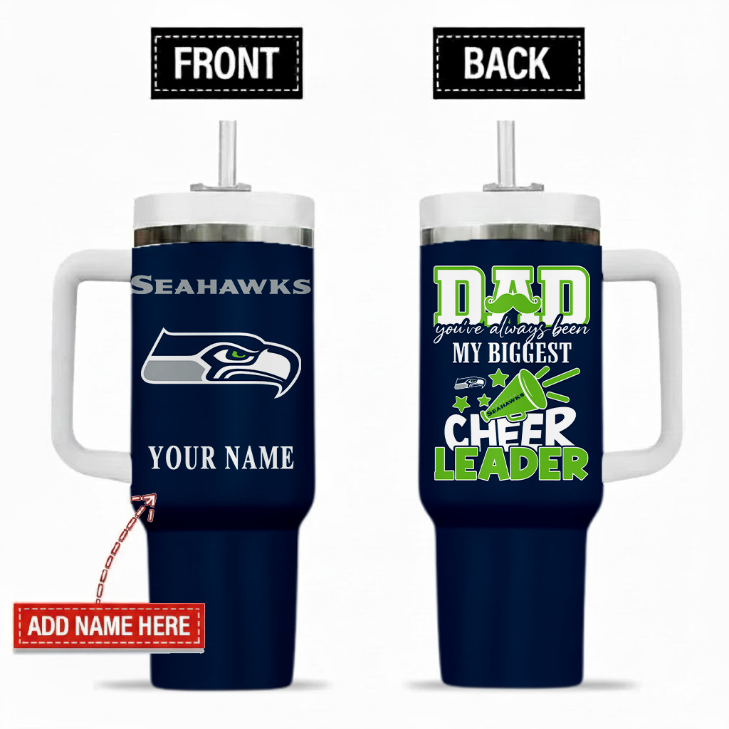 [SPECIAL OFFER] NEW CUSTOMIZED NFL06 SSH SEATTLE SEAHAWKS 40OZ TUMBLER