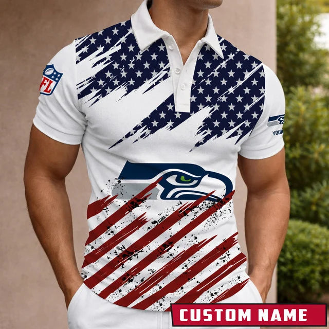 [SPECIAL OFFER] NEW CUSTOMIZED NFL06 SSH SEATTLE SEAHAWKS POLO SHIRT