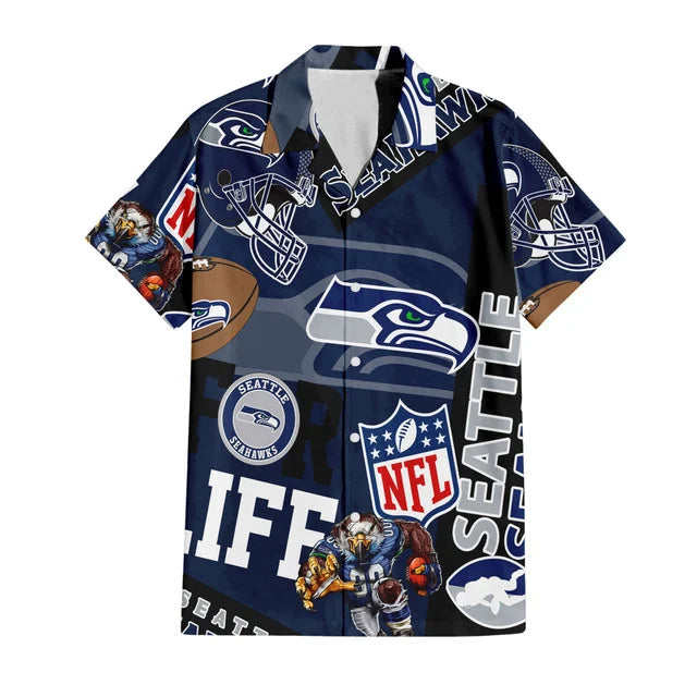[SPECIAL OFFER] NEW CUSTOMIZED NFL06 SSH SEATTLE SEAHAWKS UNISEX HAWAIIAN SHIRT & SHORTS SET