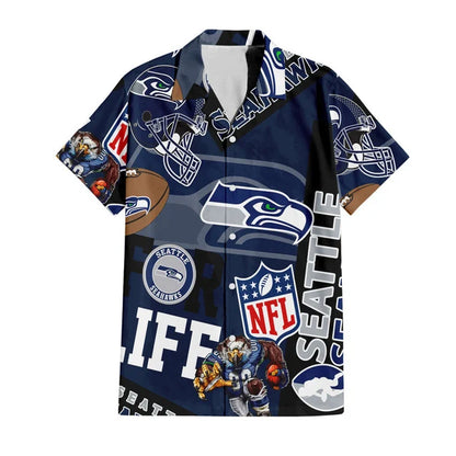 [SPECIAL OFFER] NEW CUSTOMIZED NFL06 SSH SEATTLE SEAHAWKS UNISEX HAWAIIAN SHIRT & SHORTS SET