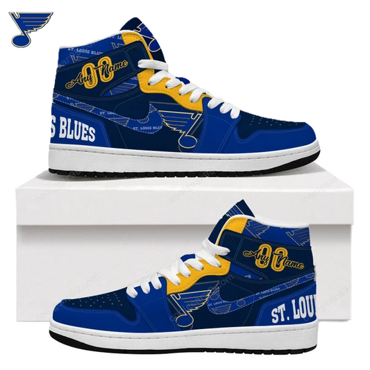 [SUPER SALE] NEW CUSTOMIZED NHL14 SL BLUES AIR JORDAN SNEAKERS