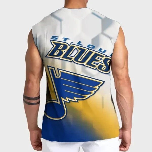 [SUPER SALE] NEW CUSTOMIZED NHL14 SLB ST. LOUIS BLUES TANK TOP & GYM SHIRT
