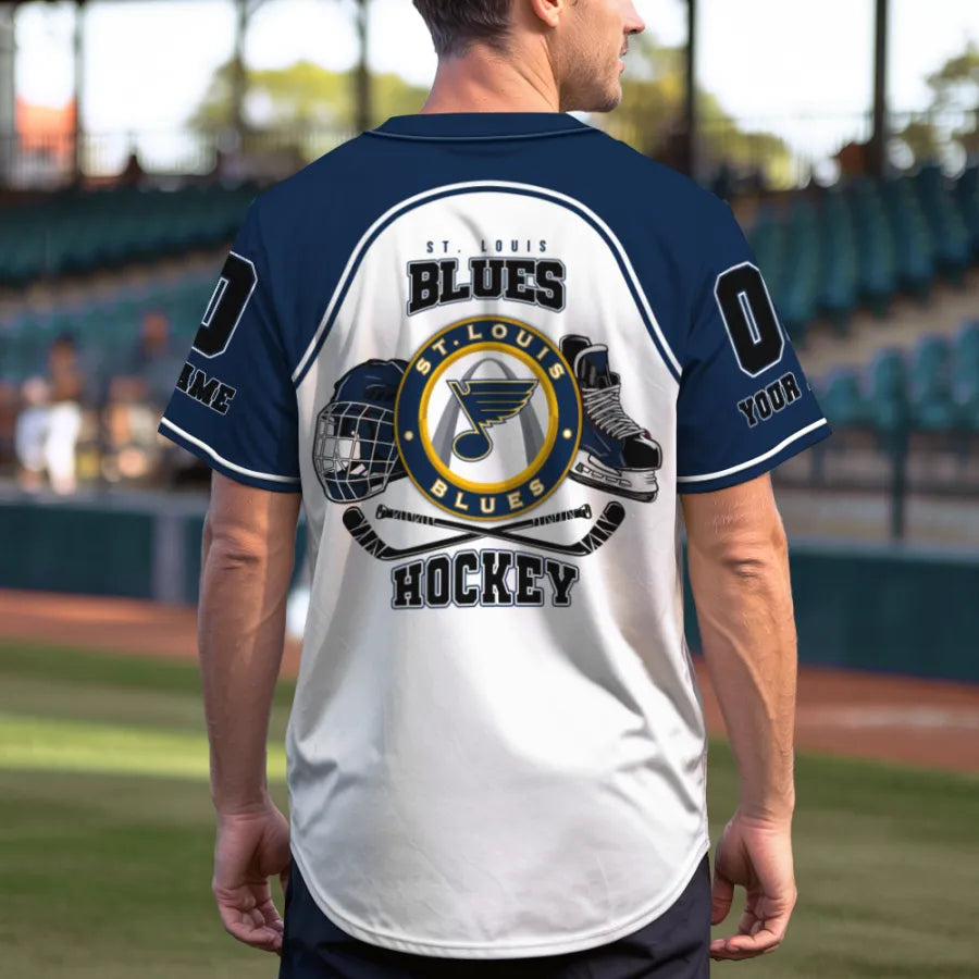LIMITED EDITION - NEW CUSTOMIZED NHL14 SLB ST. LOUIS BLUES BASEBALL JERSEY