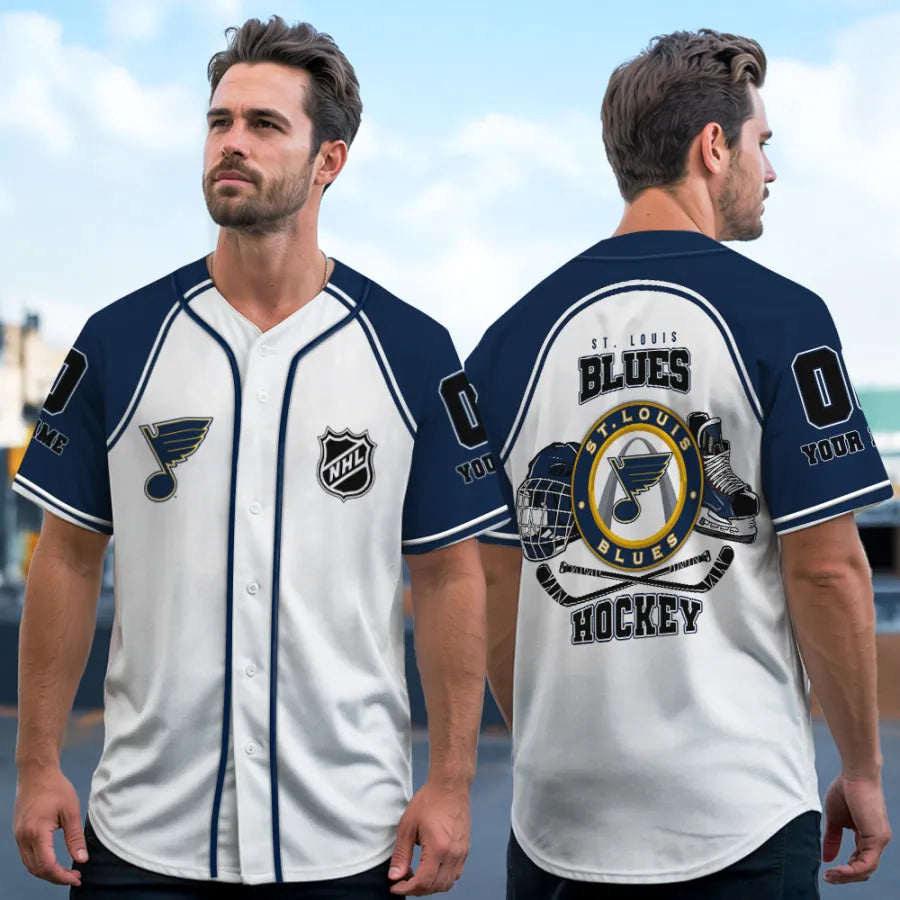 LIMITED EDITION - NEW CUSTOMIZED NHL14 SLB ST. LOUIS BLUES BASEBALL JERSEY