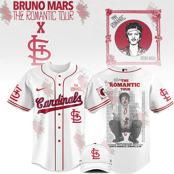 [FLASH SALE] NEW CUSTOMIZED MLB24 SL CARDINALS x BRUNO MARS BASEBALL JERSEY
