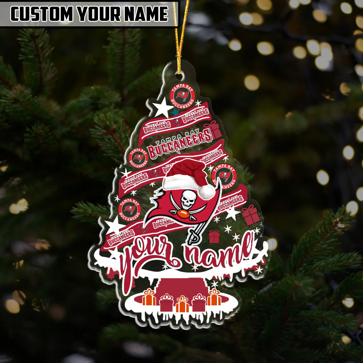[SPECIAL OFFER] NEW CUSTOMIZED NFL10 TBB TAMPA BAY BUCCANEERS CHRISTMAS ACRYLIC ORNAMENT
