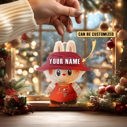 [SPECIAL OFFER] NEW CUSTOMIZED NFL10 TBB TAMPA BAY BUCCANEERS LABUBU CHRISTMAS ACRYLIC ORNAMENT