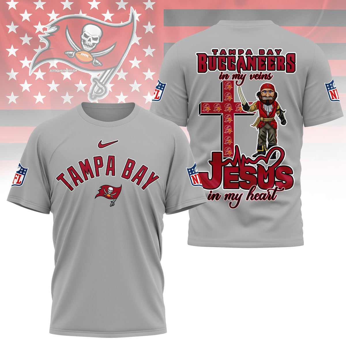 [SPECIAL OFFER] NEW CUSTOMIZED NFL10 TBB TAMPA BAY BUCCANEERS T-SHIRT | MULTIPLE COLORS AVAILABLE