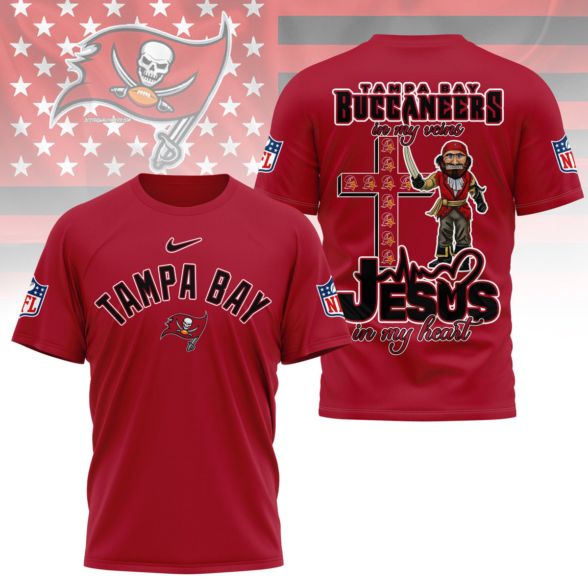 [SPECIAL OFFER] NEW CUSTOMIZED NFL10 TBB TAMPA BAY BUCCANEERS T-SHIRT | MULTIPLE COLORS AVAILABLE
