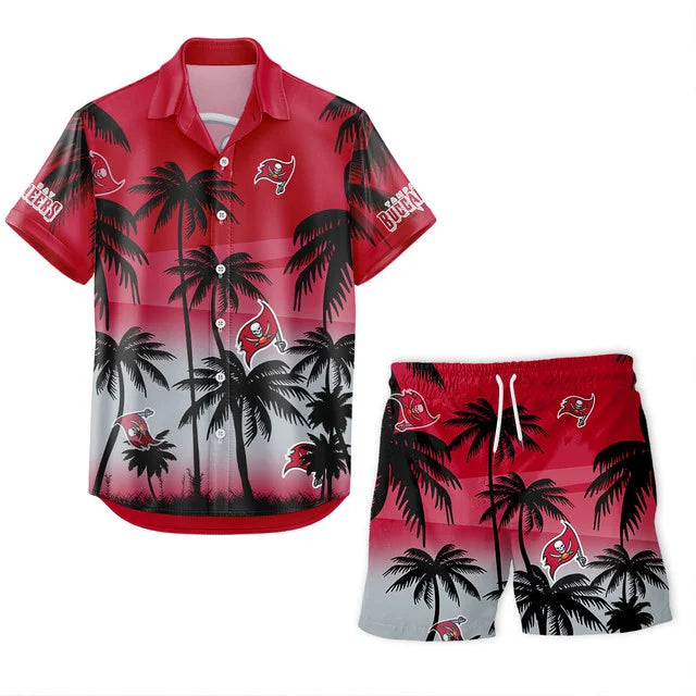 [SPECIAL OFFER] NEW CUSTOMIZED NFL10 TBB TAMPA BAY BUCCANEERS UNISEX HAWAIIAN SHIRT & SHORTS SET