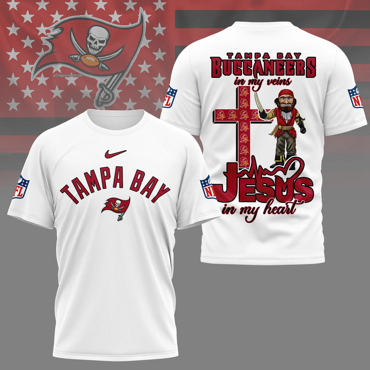 [SPECIAL OFFER] NEW CUSTOMIZED NFL10 TBB TAMPA BAY BUCCANEERS T-SHIRT | MULTIPLE COLORS AVAILABLE