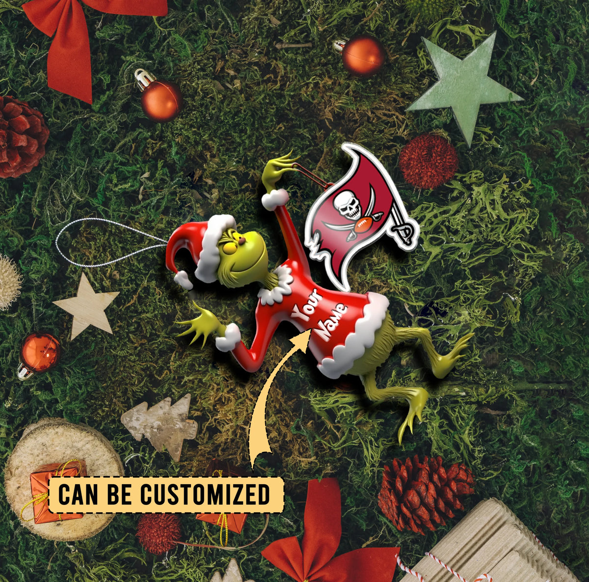 [SPECIAL OFFER] NEW CUSTOMIZED NFL10 TBB TAMPA BAY BUCCANEERS CHRISTMAS ACRYLIC ORNAMENT