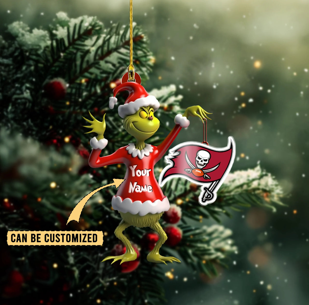 [SPECIAL OFFER] NEW CUSTOMIZED NFL10 TBB TAMPA BAY BUCCANEERS CHRISTMAS ACRYLIC ORNAMENT