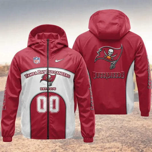 [SPECIAL OFFER] NEW CUSTOMIZED NFL10 TBB TAMPA BAY BUCCANEERS WINDBREAKER JACKET