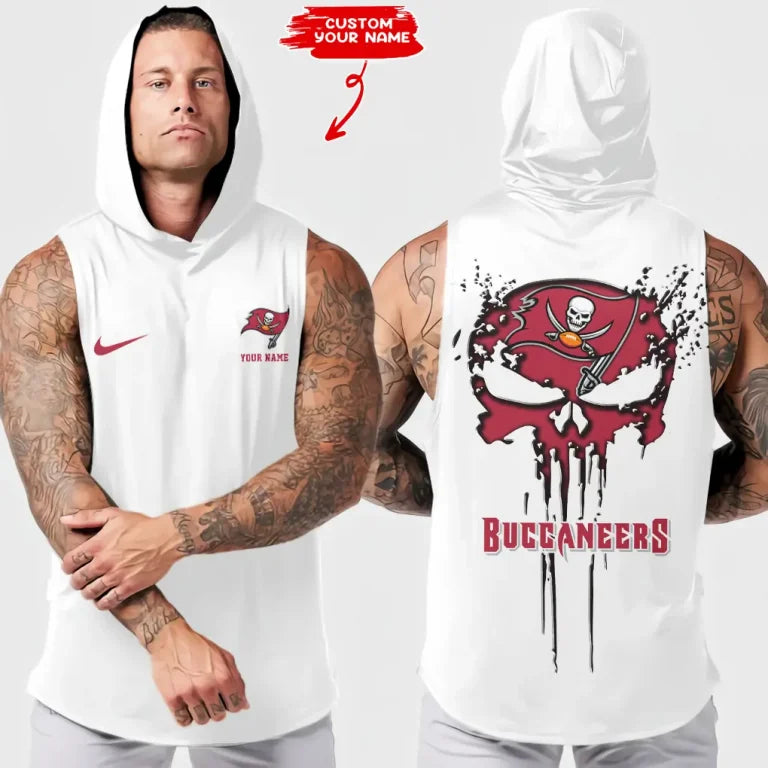 [SPECIAL OFFER] NEW CUSTOMIZED NFL10 TBB TAMPA BAY BUCCANEERS HOODED TANK TOP