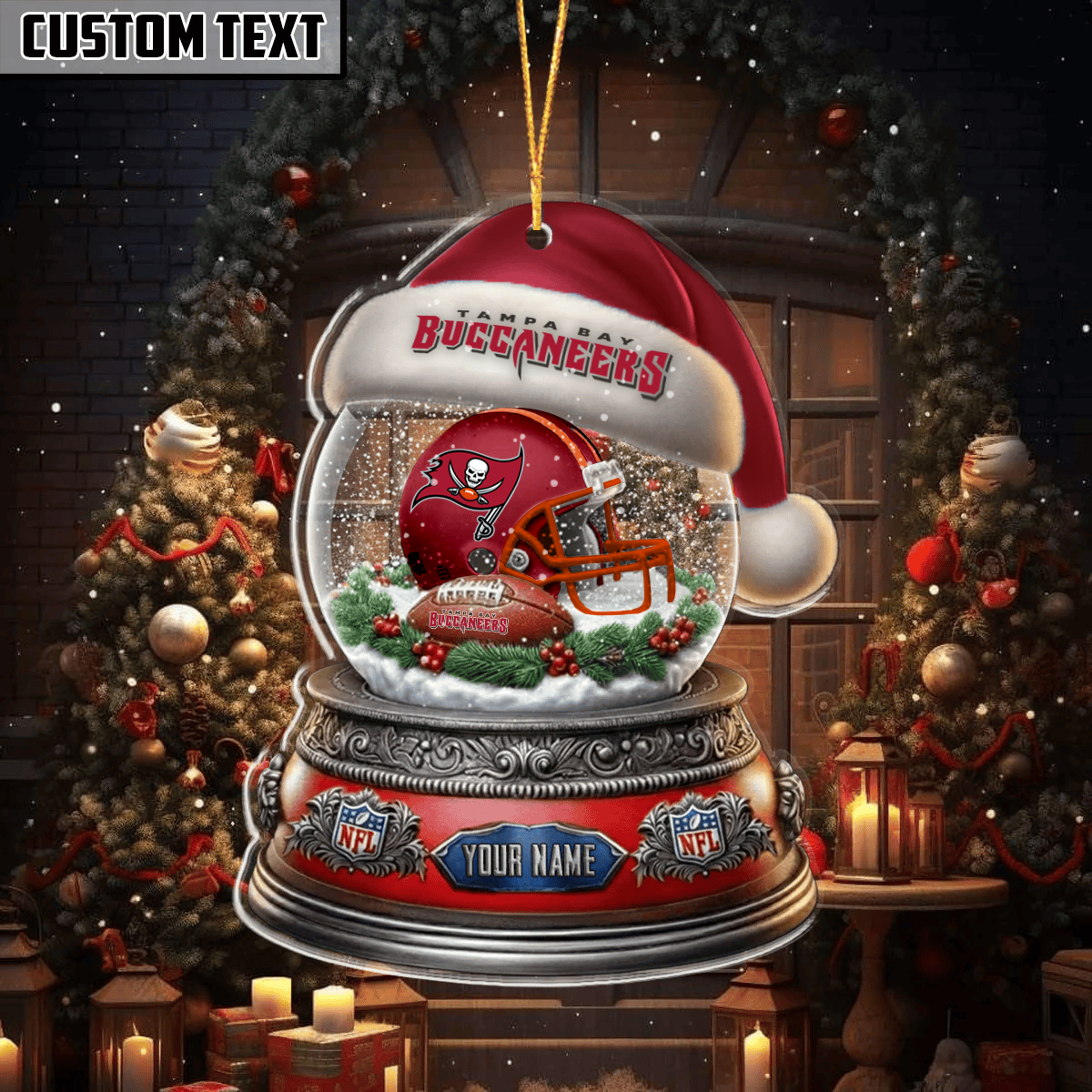 [SPECIAL OFFER] NEW CUSTOMIZED NFL10 TBB TAMPA BAY BUCCANEERS CHRISTMAS ACRYLIC ORNAMENT