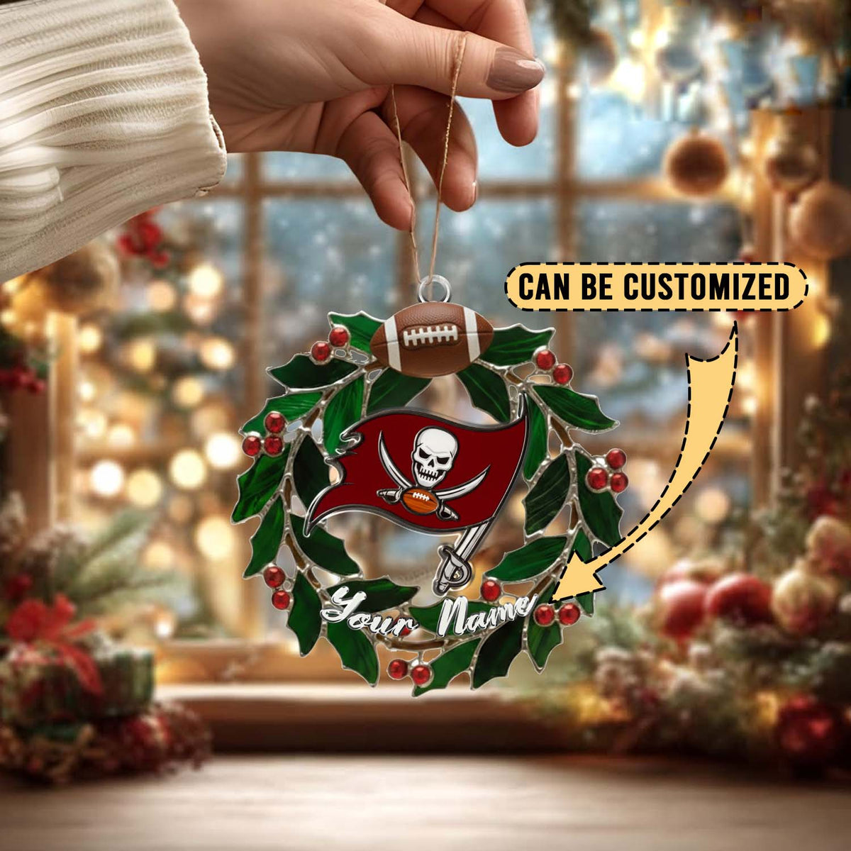 [SPECIAL OFFER] NEW CUSTOMIZED NFL10 TBB TAMPA BAY BUCCANEERS CHRISTMAS ACRYLIC ORNAMENT