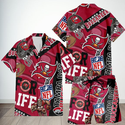 [SPECIAL OFFER] NEW CUSTOMIZED NFL10 TBB TAMPA BAY BUCCANEERS UNISEX HAWAIIAN SHIRT & SHORTS SET