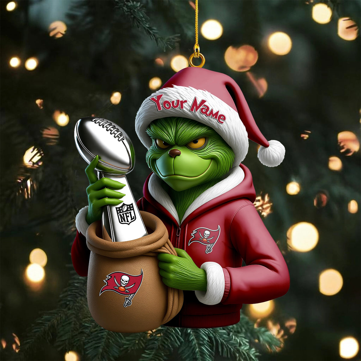 [SPECIAL OFFER] NEW CUSTOMIZED NFL10 TBB TAMPA BAY BUCCANEERS CHRISTMAS ACRYLIC ORNAMENT