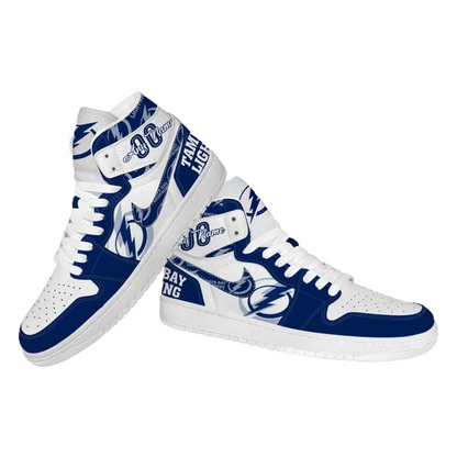[SUPER SALE] NEW CUSTOMIZED NHL12 TB LIGHTNING AIR JORDAN SNEAKERS