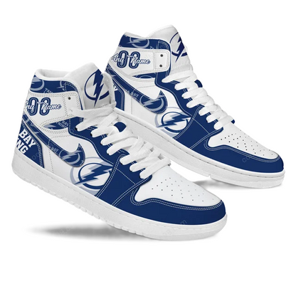 [SUPER SALE] NEW CUSTOMIZED NHL12 TB LIGHTNING AIR JORDAN SNEAKERS