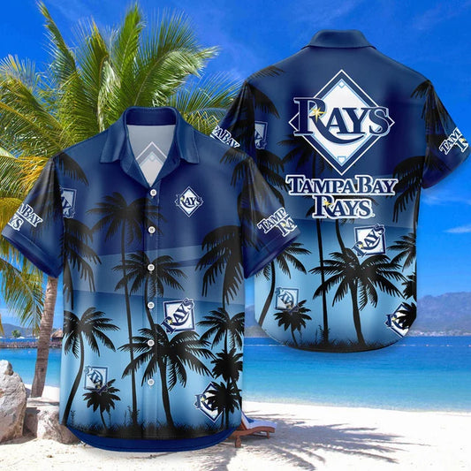 [FLASH SALE] NEW CUSTOMIZED MLB21 TBR TAMPA BAY RAYS UNISEX HAWAIIAN SHIRT & SHORTS SET