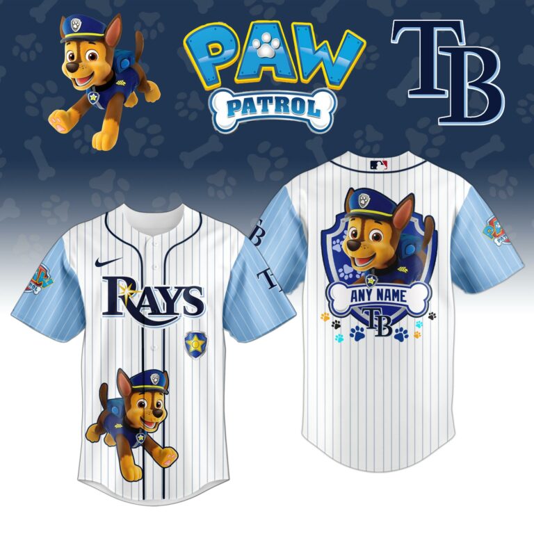 [FLASH SALE] NEW CUSTOMIZED MLB21 TBR TAMPA BAY RAYS x PAW PATROL BASEBALL JERSEY & CAP