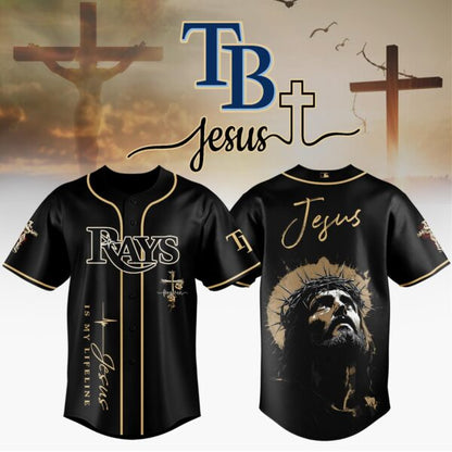 [FLASH SALE] NEW CUSTOMIZED MLB21 TBR TAMPA BAY RAYS x JESUS CHRIST BASEBALL JERSEY