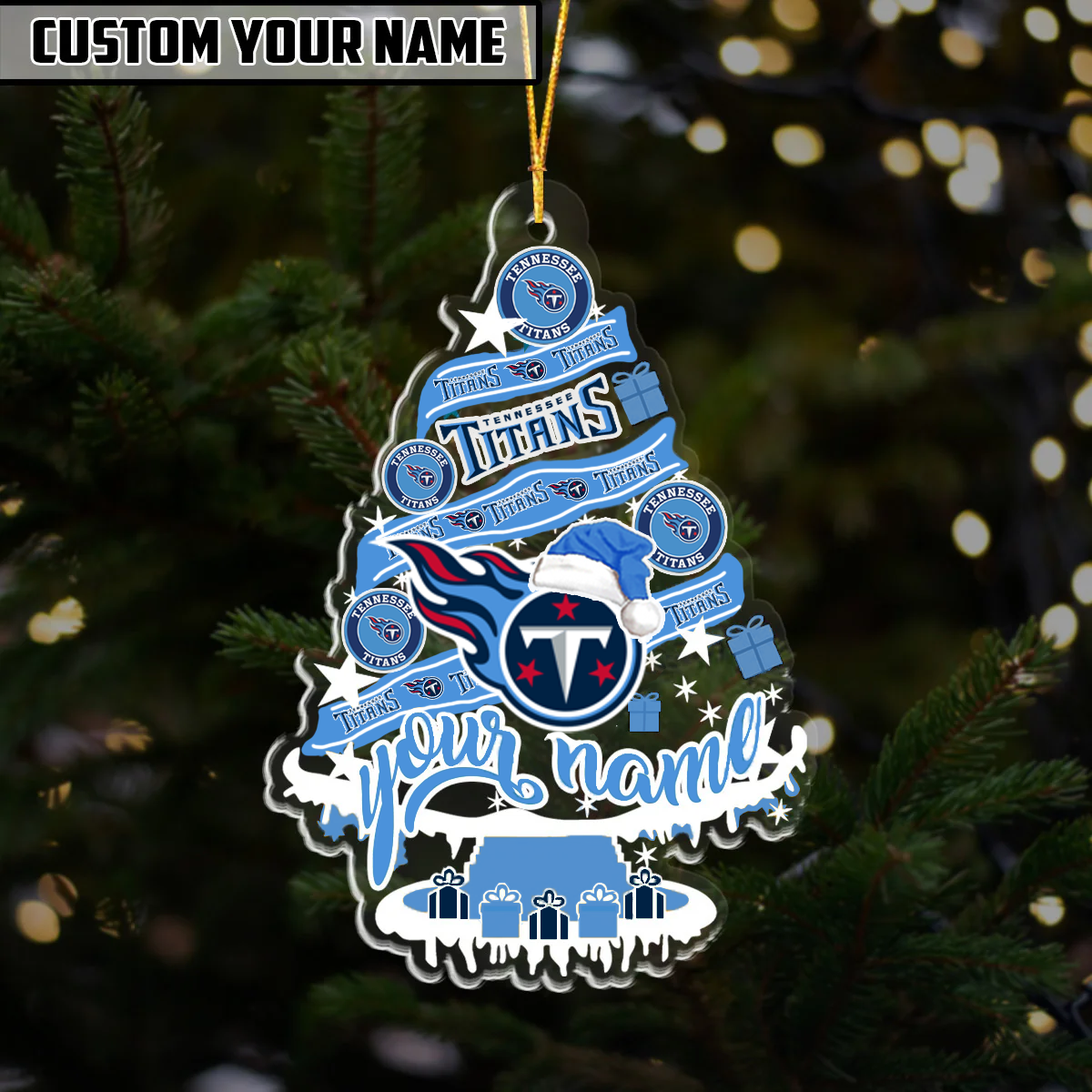 [SPECIAL OFFER] NEW CUSTOMIZED NFL31 TST TENNESSEE TITANS CHRISTMAS ACRYLIC ORNAMENT