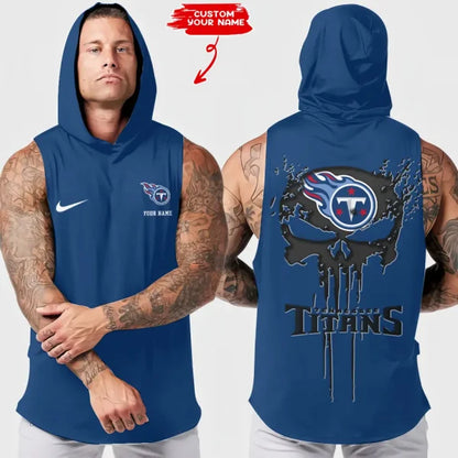 [SPECIAL OFFER] NEW CUSTOMIZED NFL31 TST TENNESSEE TITANS HOODED TANK TOP