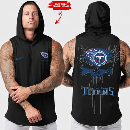[SPECIAL OFFER] NEW CUSTOMIZED NFL31 TST TENNESSEE TITANS HOODED TANK TOP