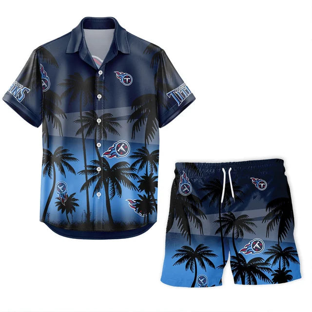 [SPECIAL OFFER] NEW CUSTOMIZED NFL31 TST TENNESSEE TITANS UNISEX HAWAIIAN SHIRT & SHORTS SET
