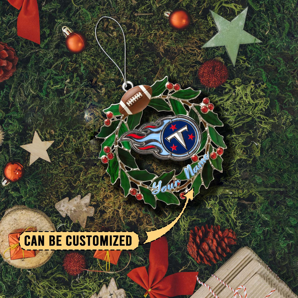 [SPECIAL OFFER] NEW CUSTOMIZED NFL31 TST TENNESSEE TITANS CHRISTMAS ACRYLIC ORNAMENT