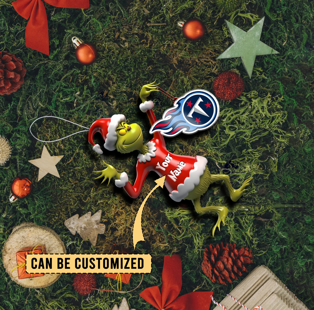 [SPECIAL OFFER] NEW CUSTOMIZED NFL31 TST TENNESSEE TITANS CHRISTMAS ACRYLIC ORNAMENT