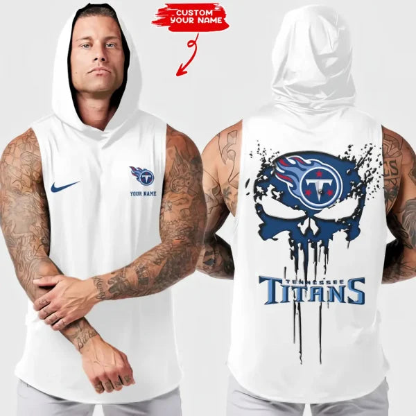 [SPECIAL OFFER] NEW CUSTOMIZED NFL31 TST TENNESSEE TITANS HOODED TANK TOP