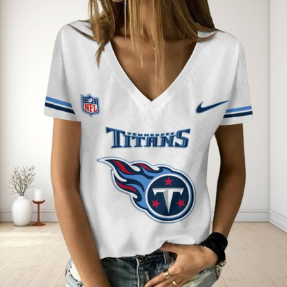 [SPECIAL OFFER] NEW CUSTOMIZED NFL31 TST TENNESSEE TITANS V-NECK FEMALE SHIRT