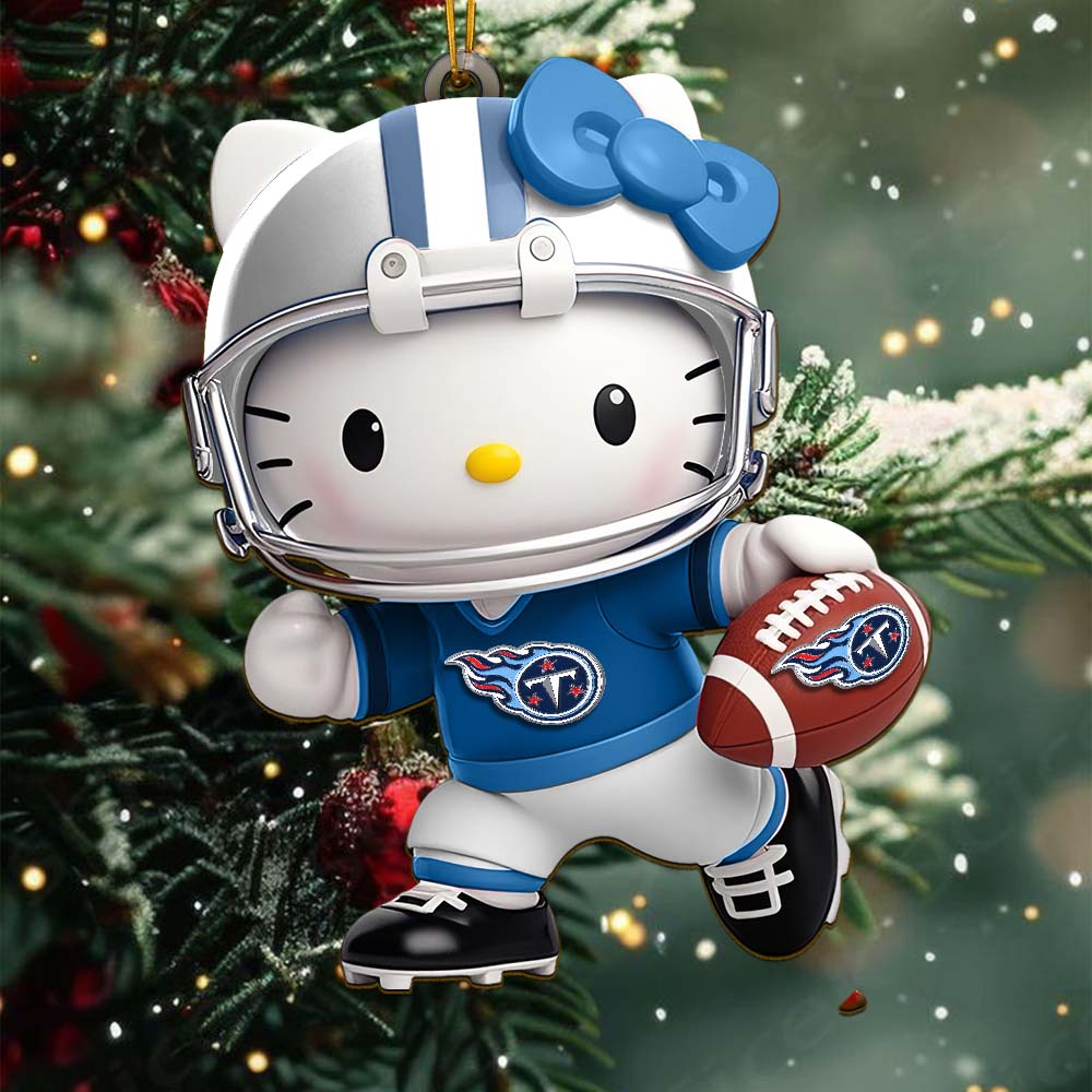 [SPECIAL OFFER] NEW CUSTOMIZED NFL31 TST TENNESSEE TITANS HELLO KITTY ACRYLIC ORNAMENT