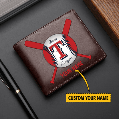 [FLASH SALE] NEW CUSTOMIZED MLB08 TRS TEXAS RANGERS LEATHER WALLET