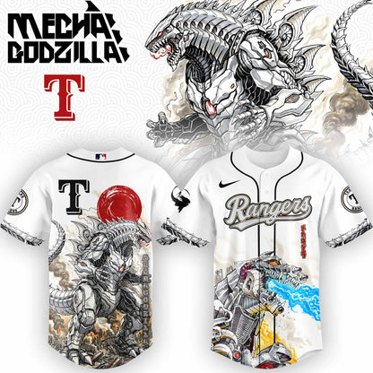 [FLASH SALE] NEW CUSTOMIZED MLB08 TX RANGERS x GODZILLA BASEBALL JERSEY