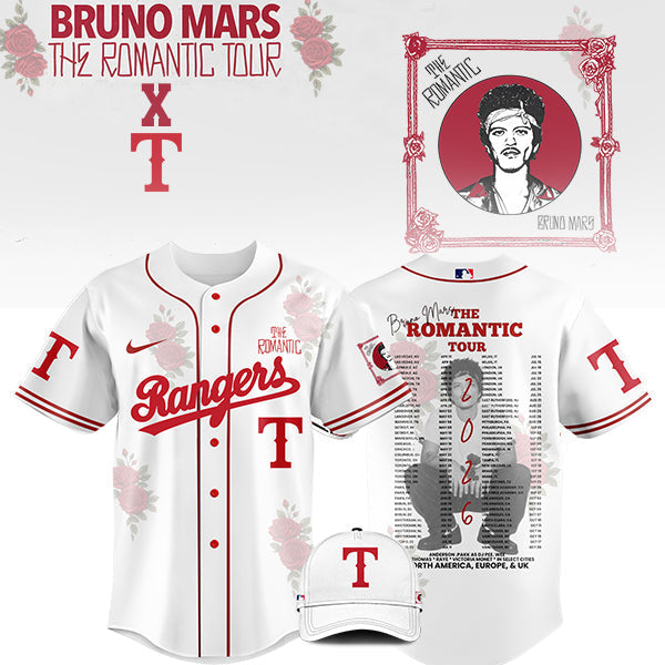 [FLASH SALE] NEW CUSTOMIZED MLB08 TX RANGERS x BRUNO MARS BASEBALL JERSEY