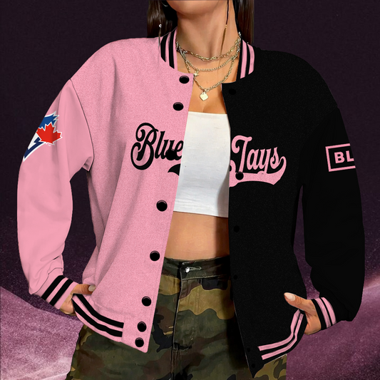 [FLASH SALE] NEW CUSTOMIZED MLB12 TBJ TORONTO BLUE JAYS SATIN VARSITY & BASEBALL JACKET