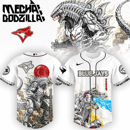 [FLASH SALE] NEW CUSTOMIZED MLB12 TR BLUE JAYS x GODZILLA BASEBALL JERSEY