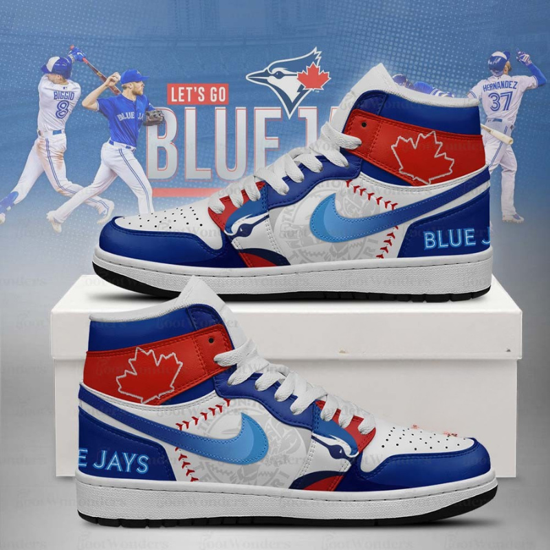 [FLASH SALE] NEW CUSTOMIZED MLB12 TR BLUE JAYS AIR JORDAN SNEAKERS
